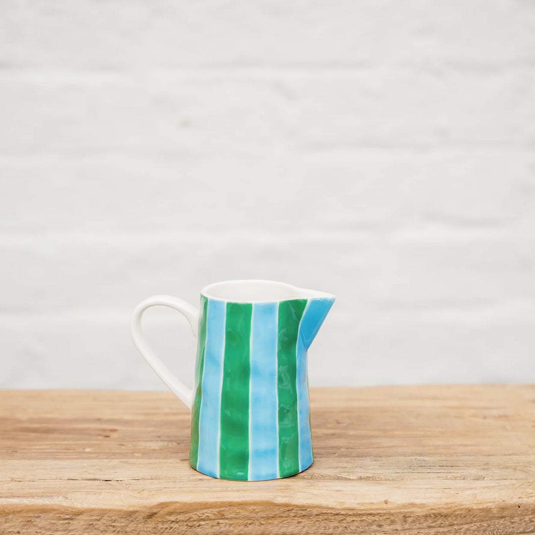 Milk Jug | Green & Cornflower