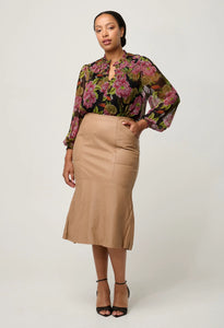 Estrella Braided Neck Blouse | Winter Granadilla