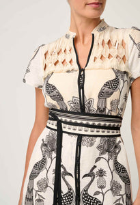 Xanthia Diamond Smock Yoke Dress | Imperial Stone