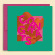 Load image into Gallery viewer, Congrats Dimensional Card | Hot Pink