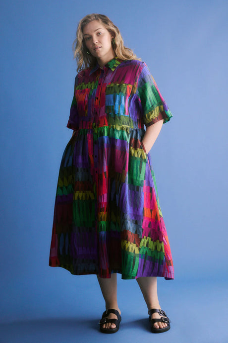 Linen Light Dress | Lind Dark Print