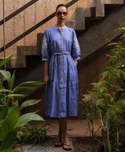 Load image into Gallery viewer, Pine Linen Dress | Blue and White