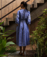 Load image into Gallery viewer, Pine Linen Dress | Blue and White