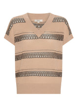 Load image into Gallery viewer, Liana V-neck Pointelle Knit | Pink/Black
