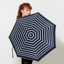 Load image into Gallery viewer, Striped Navy Micro-Umbrella – white stripes – PABLO