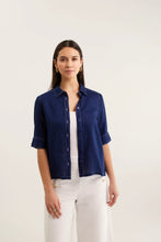 Load image into Gallery viewer, Ruby Linen Shirt in Navy