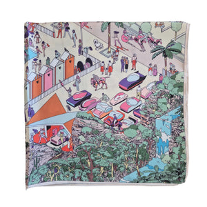 Satin Scarf | Beach Print