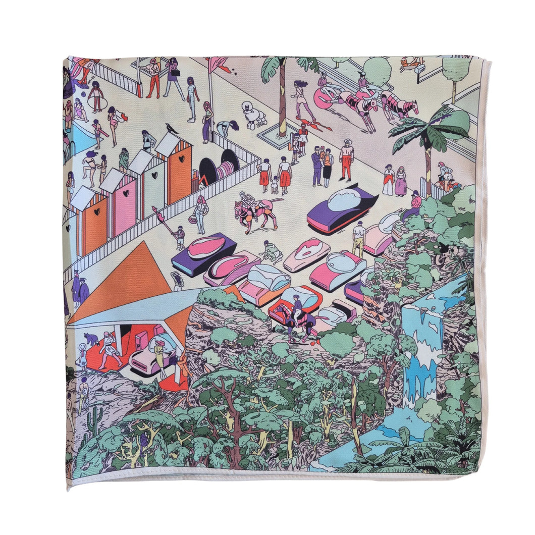 Satin Scarf | Beach Print