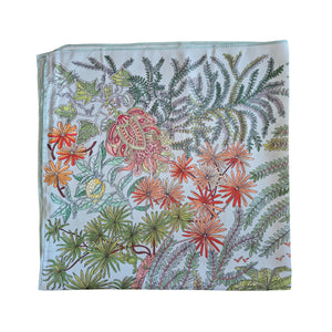 Satin Scarf | Green Flora
