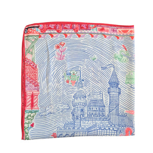 Satin Scarf | Red/Blue