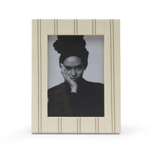 Load image into Gallery viewer, Wooden photo frame with a black and white portrait inside on a white background