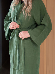 Linen Robe | Spearmint