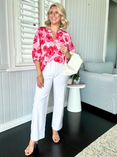 Load image into Gallery viewer, Pink Poppy Floral Blouse