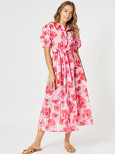 Load image into Gallery viewer, Pink Poppy Floral Midi Dress