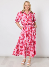 Load image into Gallery viewer, Pink Poppy Floral Midi Dress