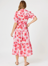Load image into Gallery viewer, Pink Poppy Floral Midi Dress