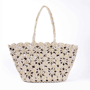 Jane | Crochet Basket | Beige Gold