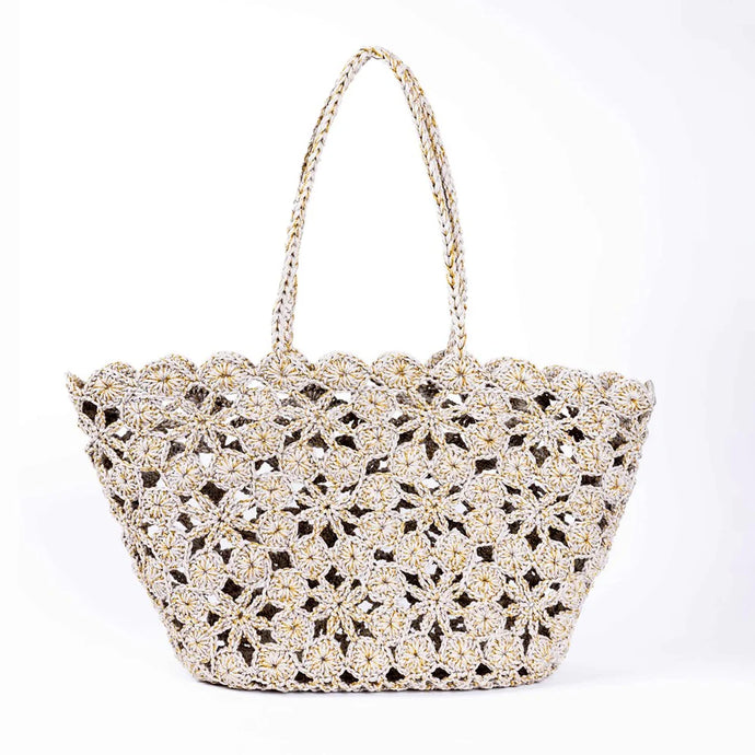Jane | Crochet Basket | Beige Gold