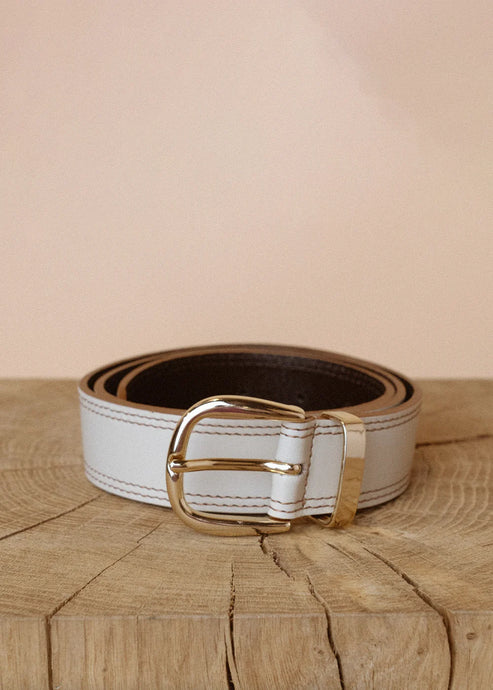 Stitch Leather Belt | Nature