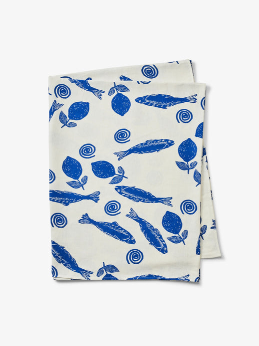 Sardines Blue | Linen Tablecloth