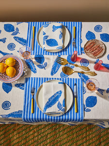 Sardines Blue | Linen Tablecloth
