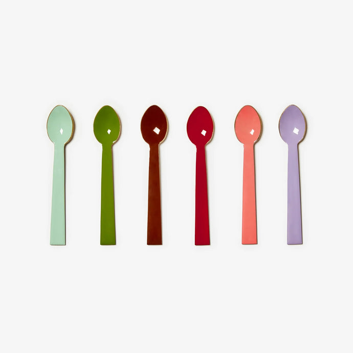 Enamel Mixed Teaspoons (Set of 6)