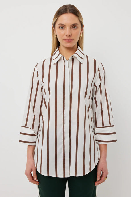 Mark Shirt | Choc Stripe