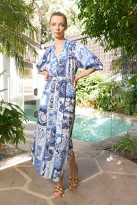Taylor Botanical Ankle Dress | Denim