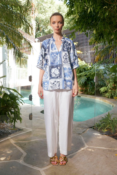 Taylor Botanical Blouse | Denim