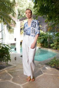 Taylor Botanical Blouse | Denim