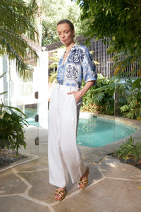 Taylor Botanical Blouse | Denim