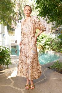 Taylor Cheetah Ankle Silk Dress