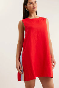 Vespa Linen Dress in Red