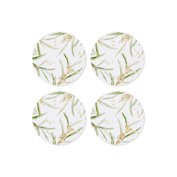Golden Wattle Round Coaster (Set of 4)