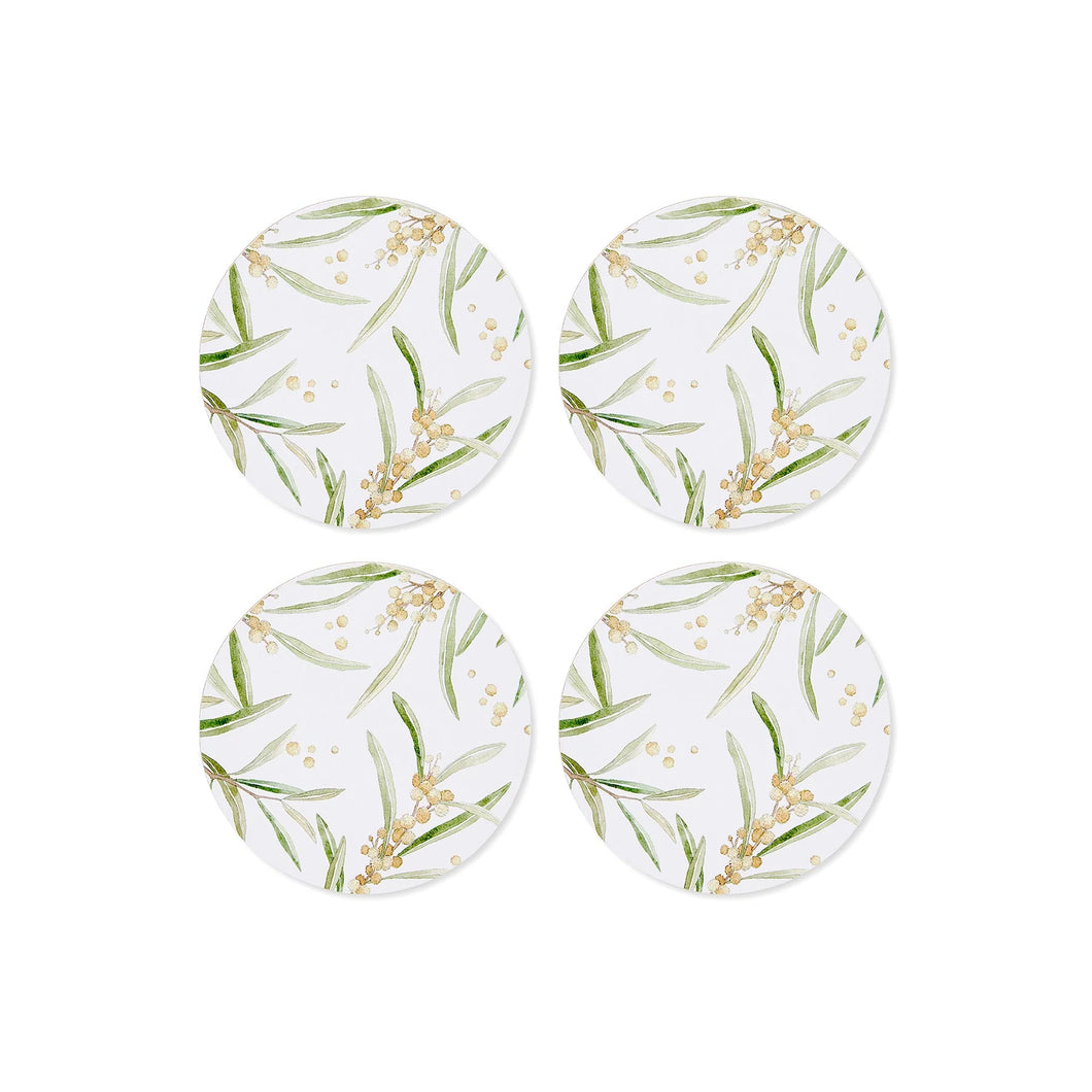 Golden Wattle Round Coaster (Set of 4)