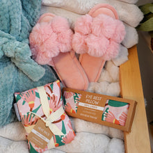 Load image into Gallery viewer, Cosy Luxe Pom Pom Slippers | Pink Lemonade