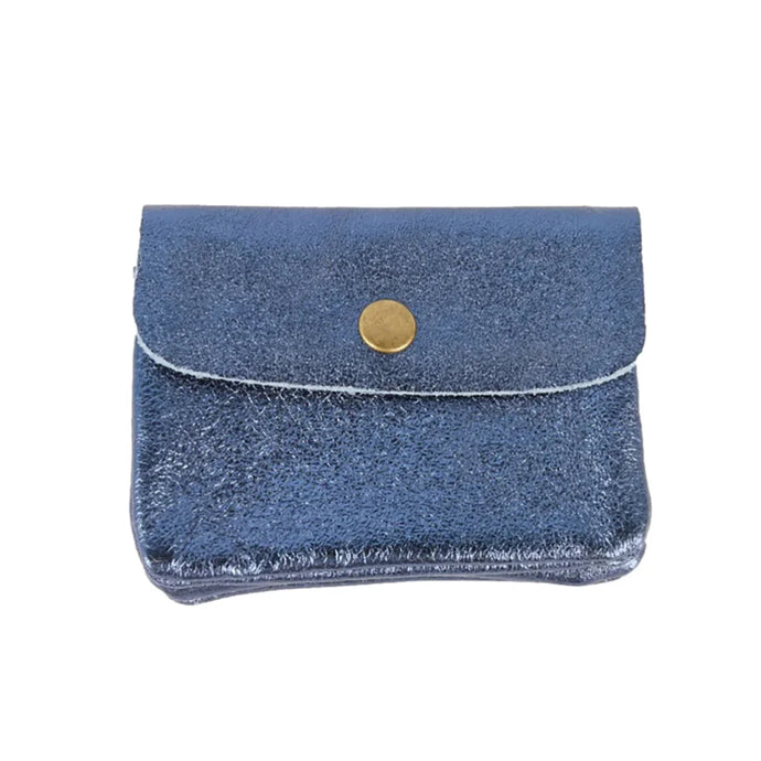 Coin Purse | Metallic Blue Jeans