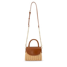 Load image into Gallery viewer, Elle Wicker Top Handle Bag | Tan