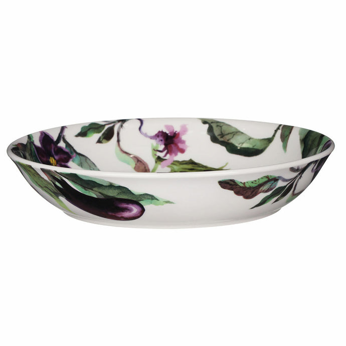 Vegetable Garden Aubergine & Flowers Pasta Bowl | Medium