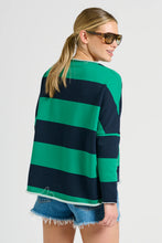 Load image into Gallery viewer, Raw Let Them Long Sleeve Sweatshirt | Green &amp; Navy Stripe