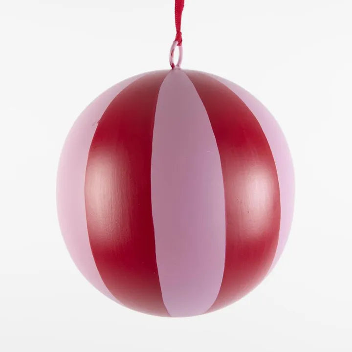 La Dolce Vita Striped Iron Bauble | Pink/Red