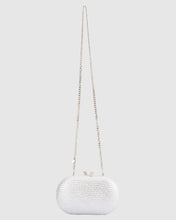 Load image into Gallery viewer, Lucia Woven Oval Clutch | Silver