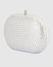 Load image into Gallery viewer, Lucia Woven Oval Clutch | Silver