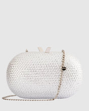 Load image into Gallery viewer, Lucia Woven Oval Clutch | Silver
