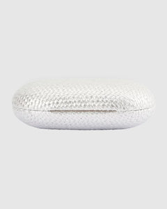 Lucia Woven Oval Clutch | Silver