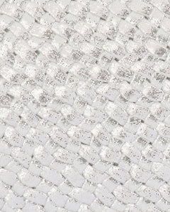 Lucia Woven Oval Clutch | Silver