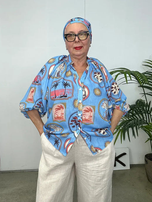 Shirt Top | Tropical Print
