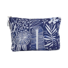 Load image into Gallery viewer, Linen Cosmetic Bag | Navy Natives