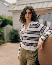 Load image into Gallery viewer, Love Sleeve Placket Pullover | Garnet Stripe