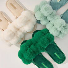 Load image into Gallery viewer, Cosy Luxe Pom Pom Slippers | Ivory